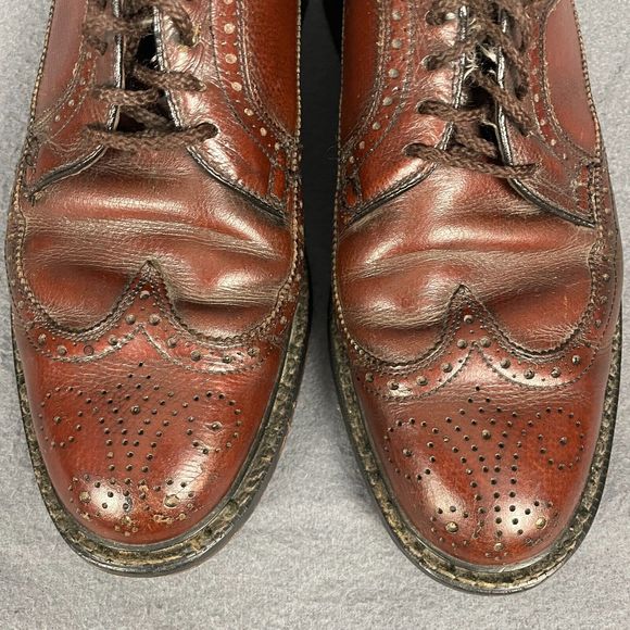 Vintage Stuart Holmes Men\'s US 7.5 Burgundy Leather Lace Up Brogue Dress Shoes main image 6